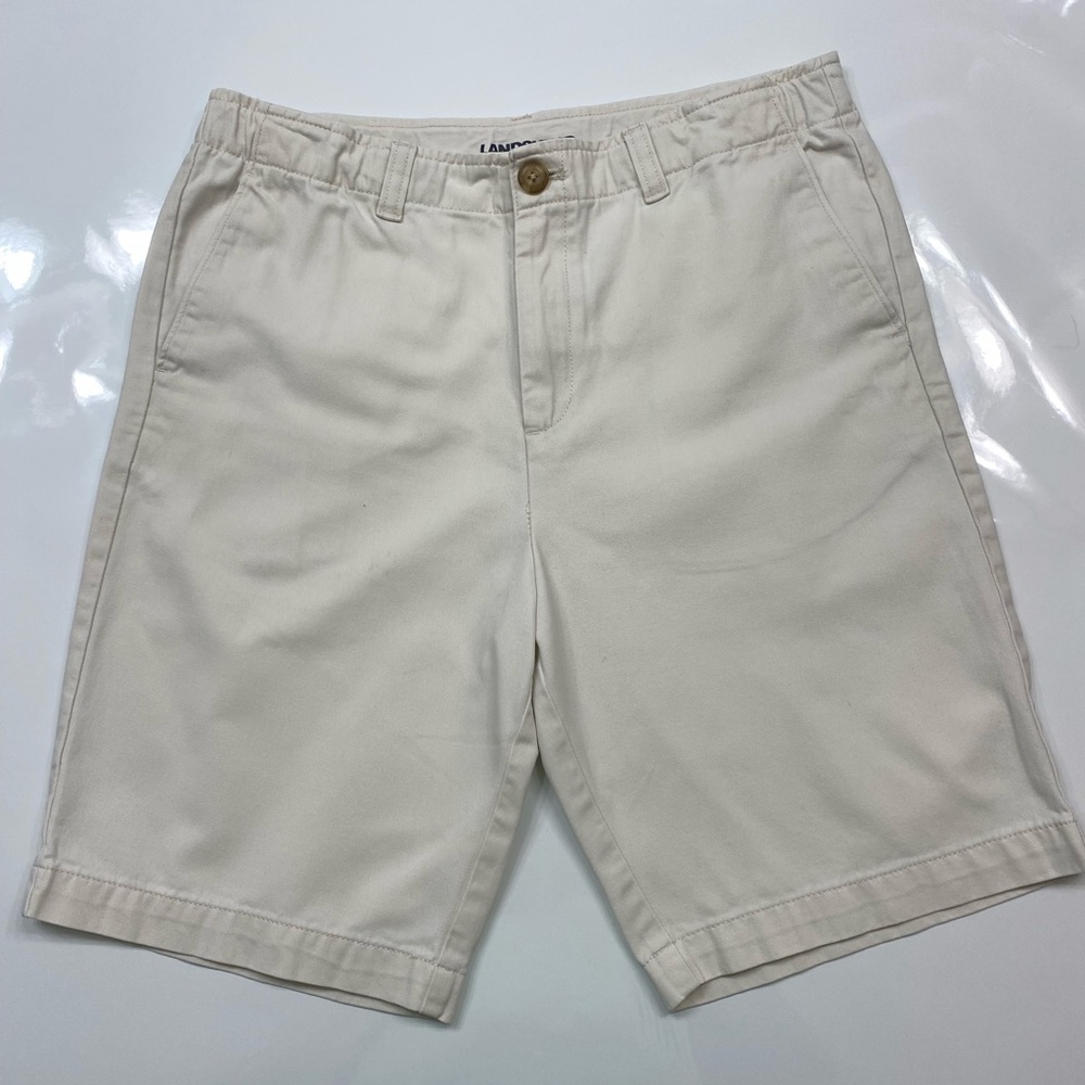 Lands’ End Size 18 Adjustable Waist Cotton Shorts, Stone.